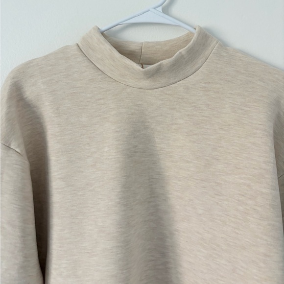 OGL NEW Heather Beige FuzzLuxe Mockneck Sleeve Warmer Top Size Medium - Picture 6 of 9